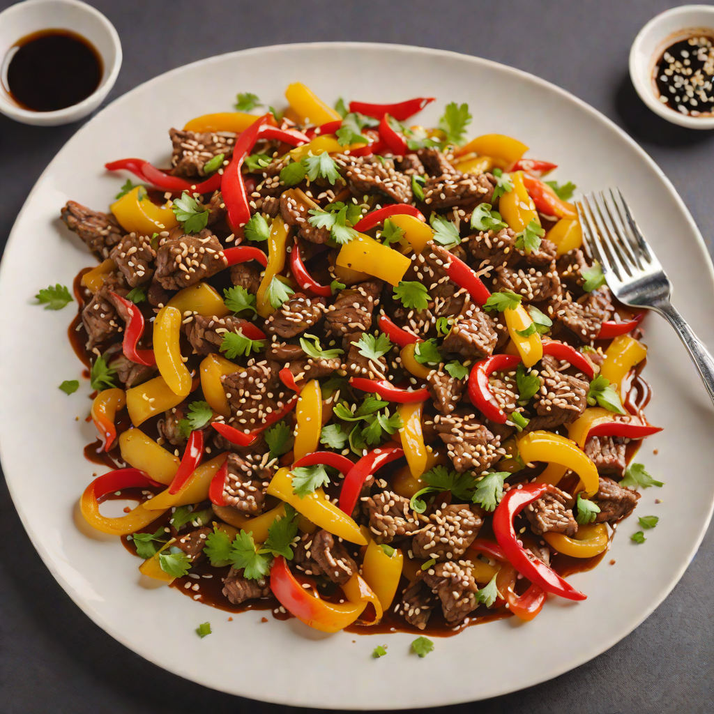 Stir-Fried Beef with Bell Peppers and Garlic Soy Sauce