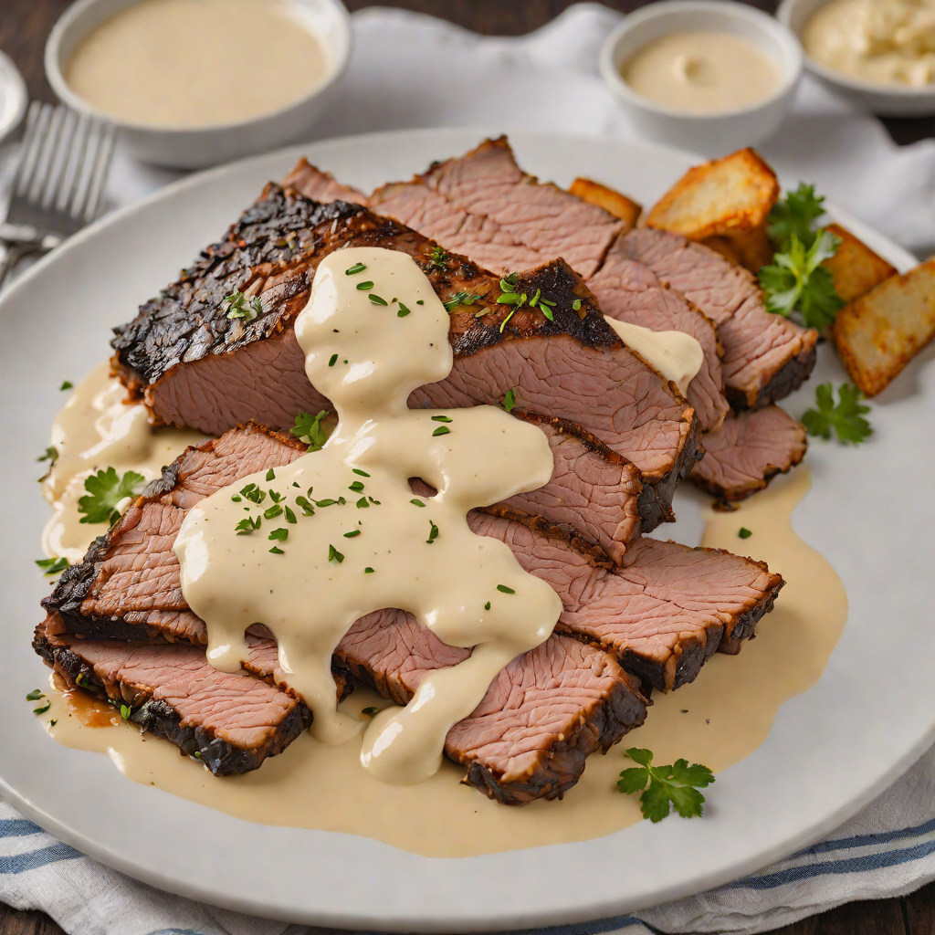 Slow-Smoked Brisket with Alabama White Sauce