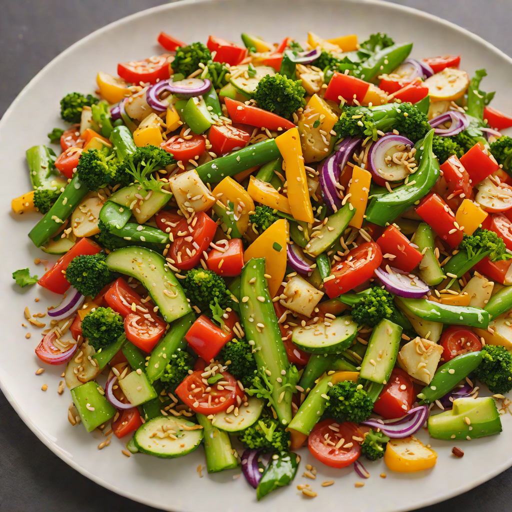 Stir-Fried Seasoned Vegetables with Garlic and Sesame