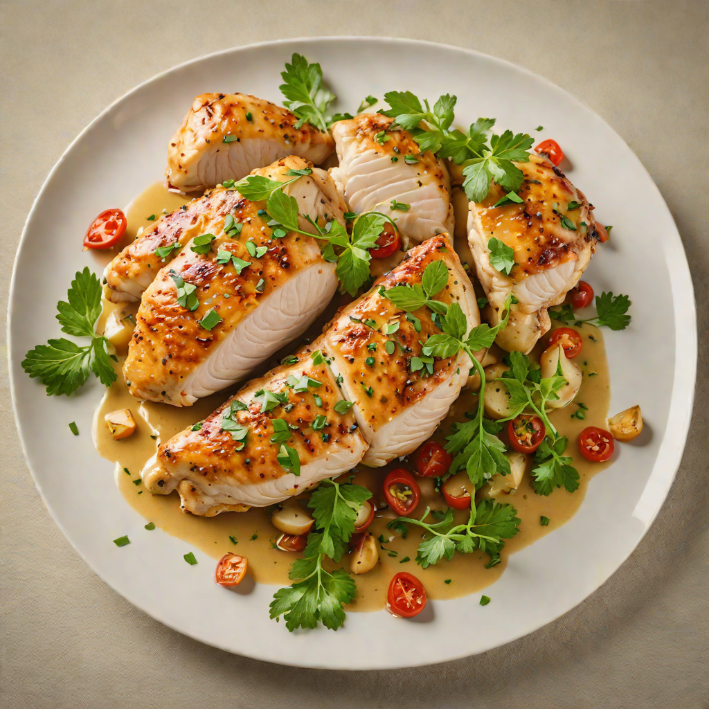 Pan-Seared Chicken with Tangy Herb and Garlic Sauce