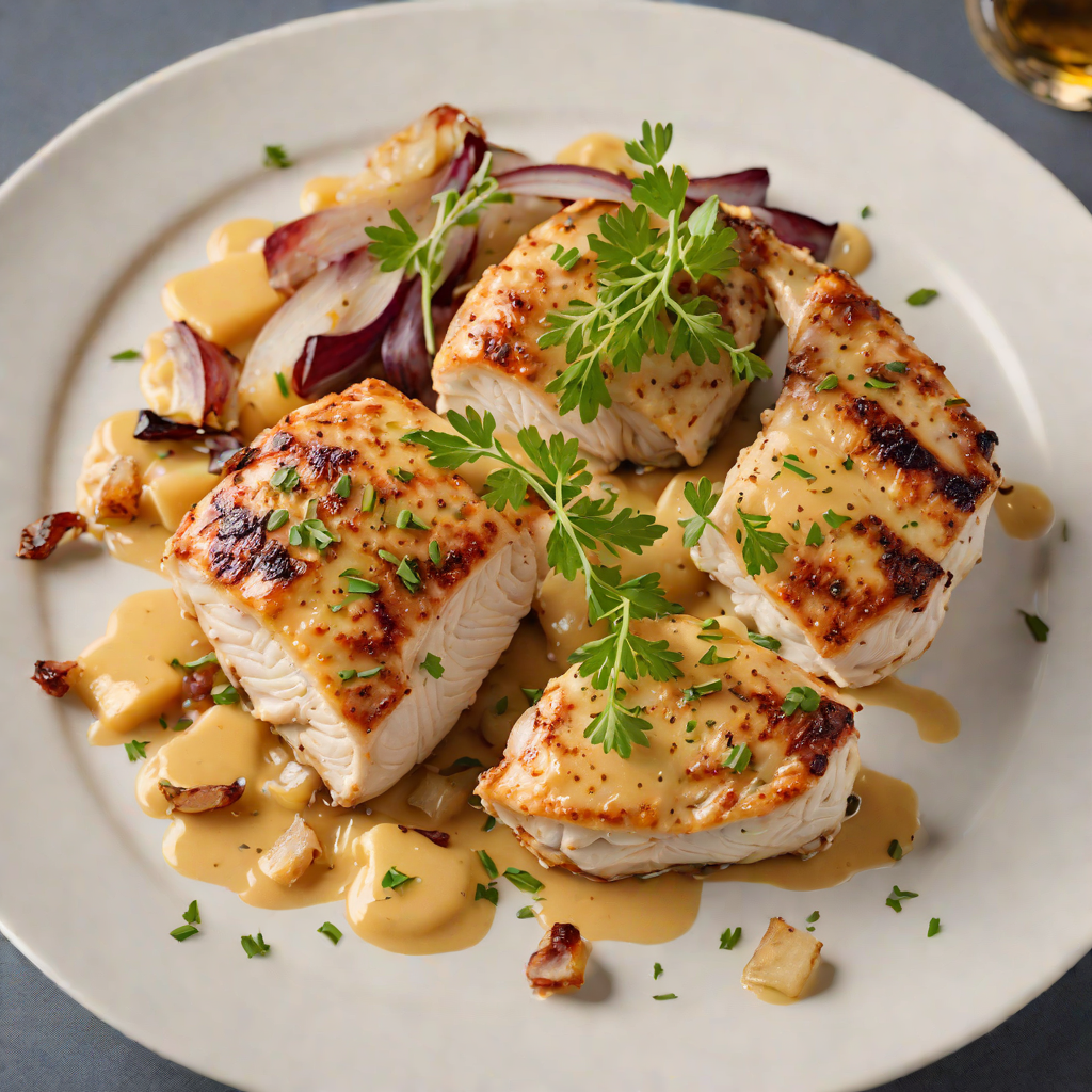 Pan-Seared Chicken with Aged Cheddar and Caramelized Onion