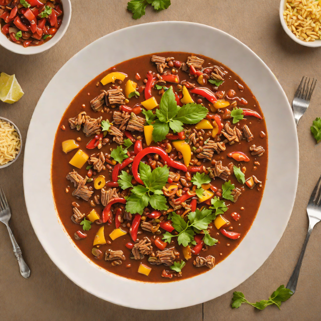 Slow-Cooked Wild Boar Chili with Local Peppers