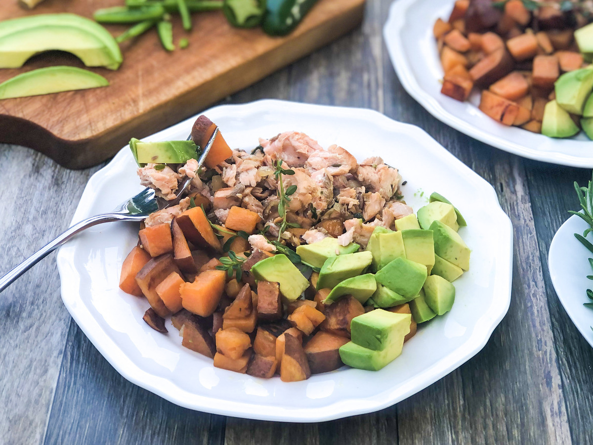 Turmeric-Spiced Salmon with Avocado & Sweet Potato