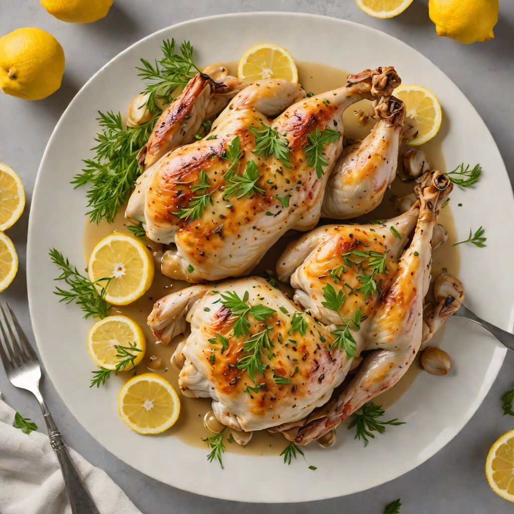 Slow-Roasted Lemon Garlic Chicken with Herb Pan Sauce