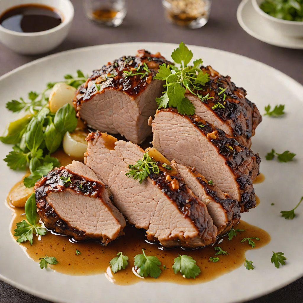 Slow-Roasted Pork Shoulder with Garlic and Herb Jus