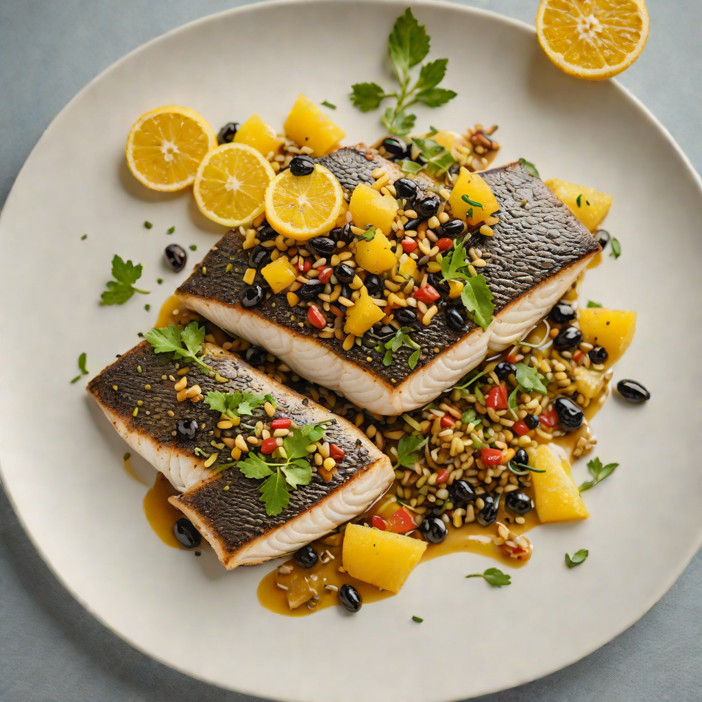 Pan-Seared Sea Bass with Citrus and Olive Tapenade
