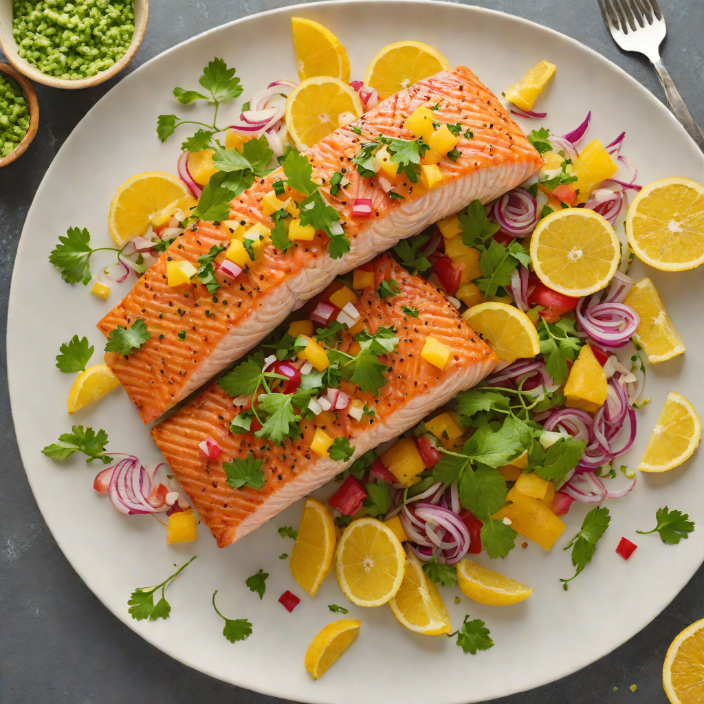 Pan-Seared Salmon with Citrus and Herb Salsa