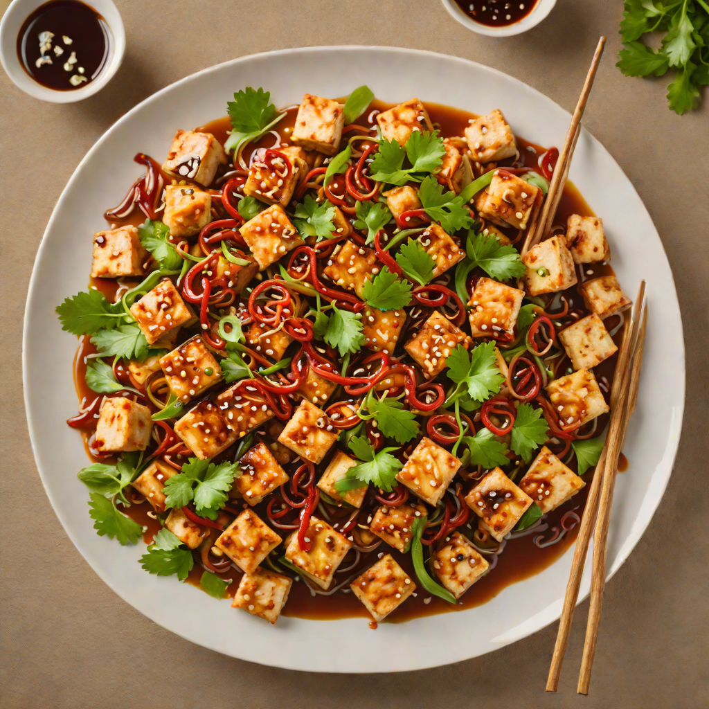 Sichuan-Style Spicy Tofu Stir Fry with Garlic and Chili Oil