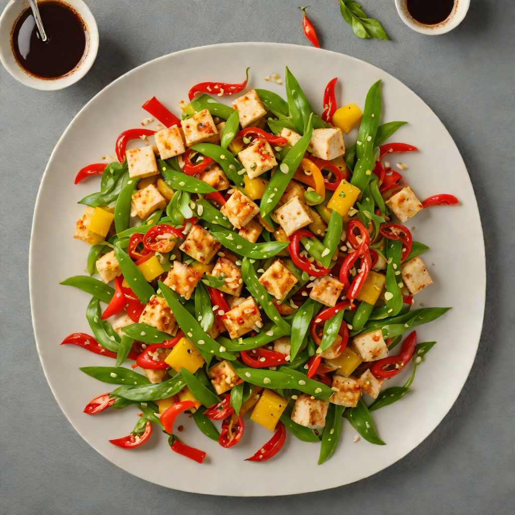 Stir-Fried Lemongrass Tofu with Snow Peas and Bell Peppers