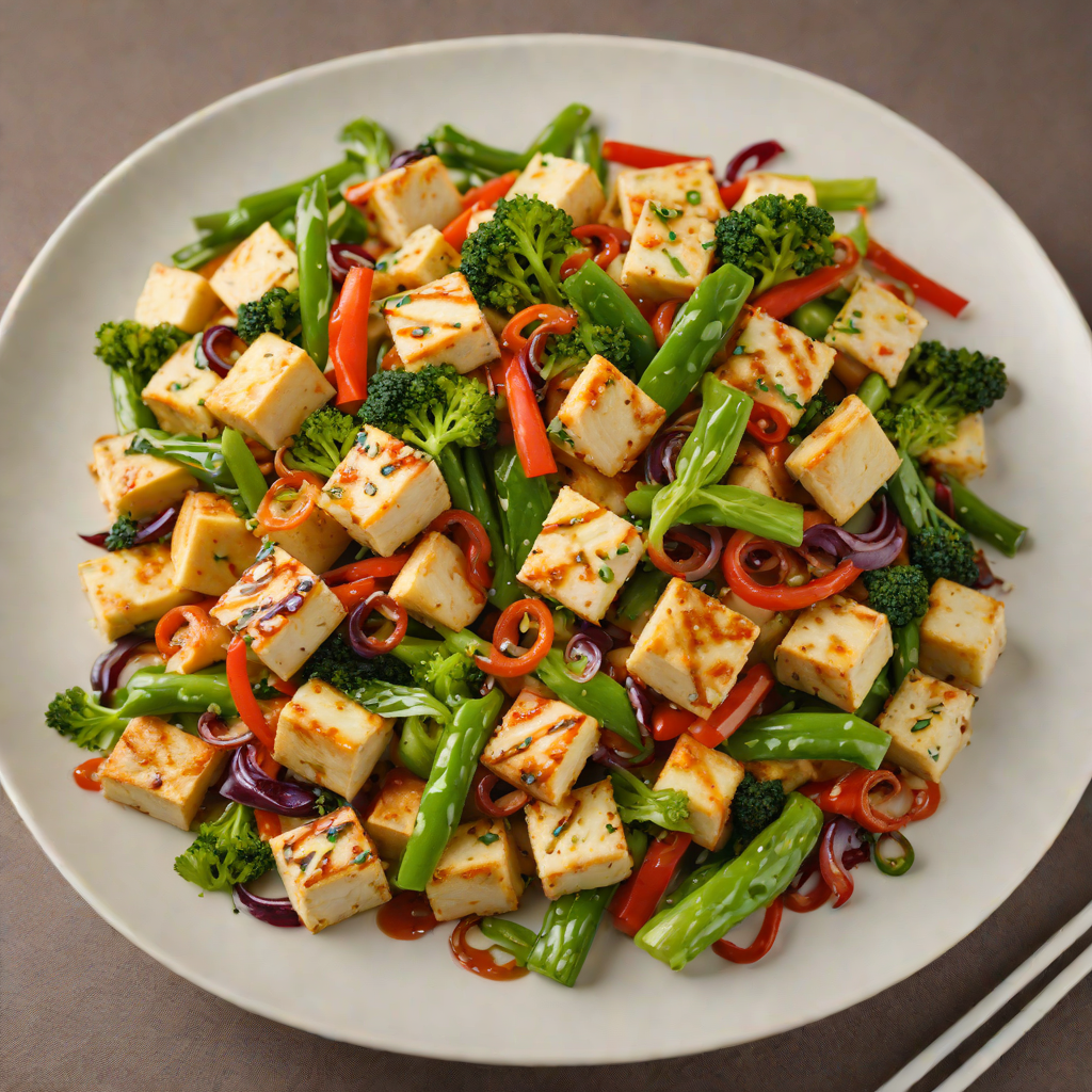 Stir-Fried Vegetables with Tofu and Garlic Sauce