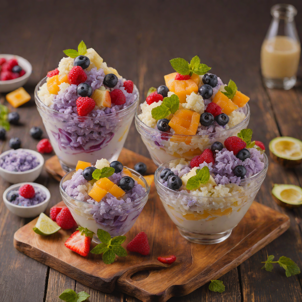 Halo-Halo Shaved Ice with Mixed Fruits and Ube
