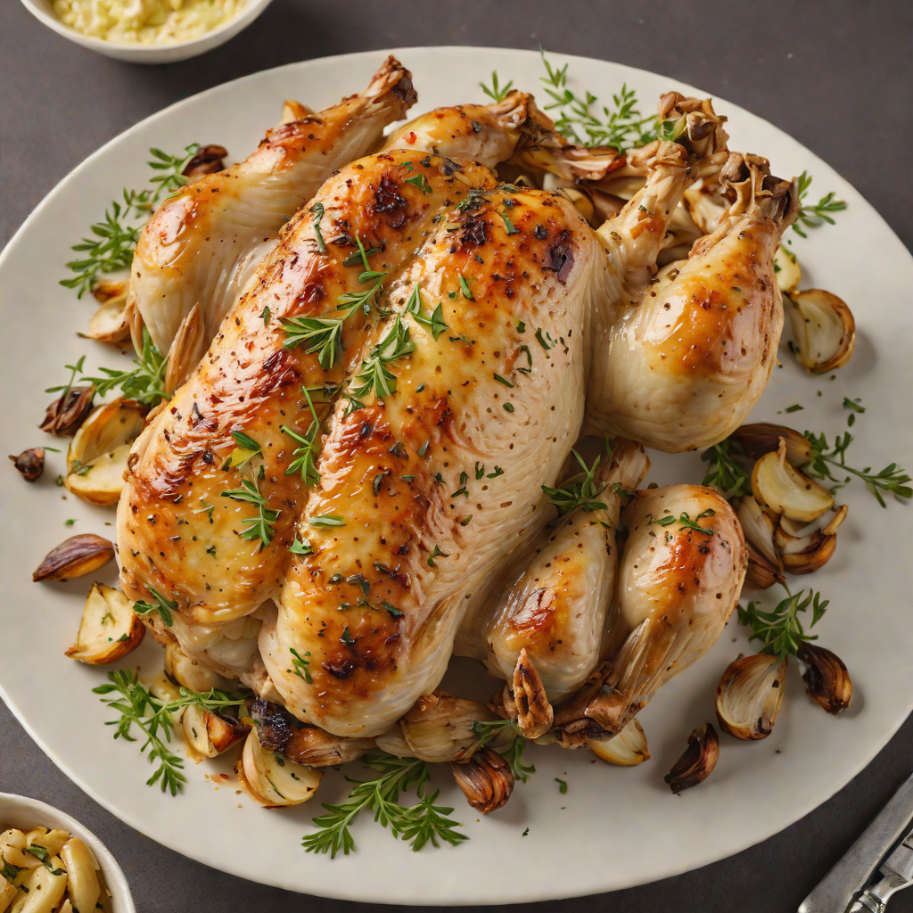 Slow-Roasted Garlic and Herb Chicken with Crispy Skin