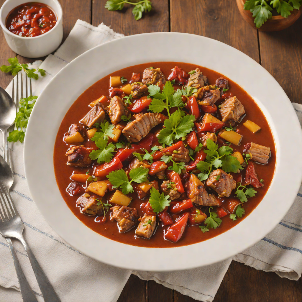 Turkey Kak’ik Stew with Roasted Tomato and Guajillo Chilies