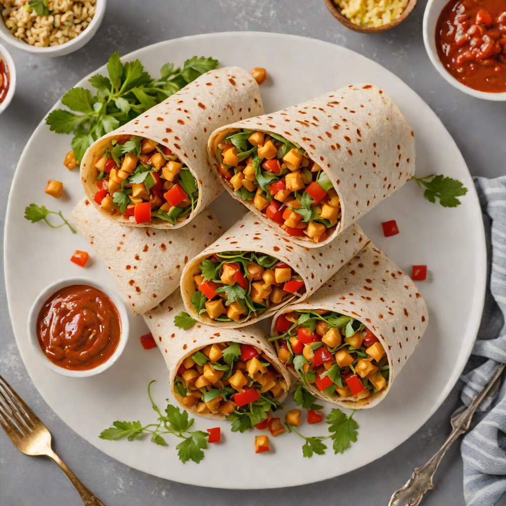 No-Bake Mediterranean Chickpea Wrap with Roasted Red Pepper Spread