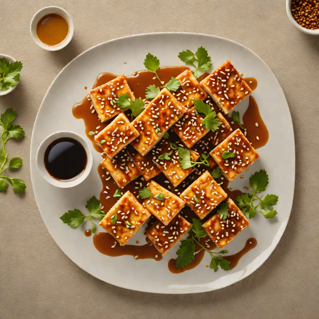 Pan-Fried Sesame Tofu with Ginger-Garlic Soy Glaze