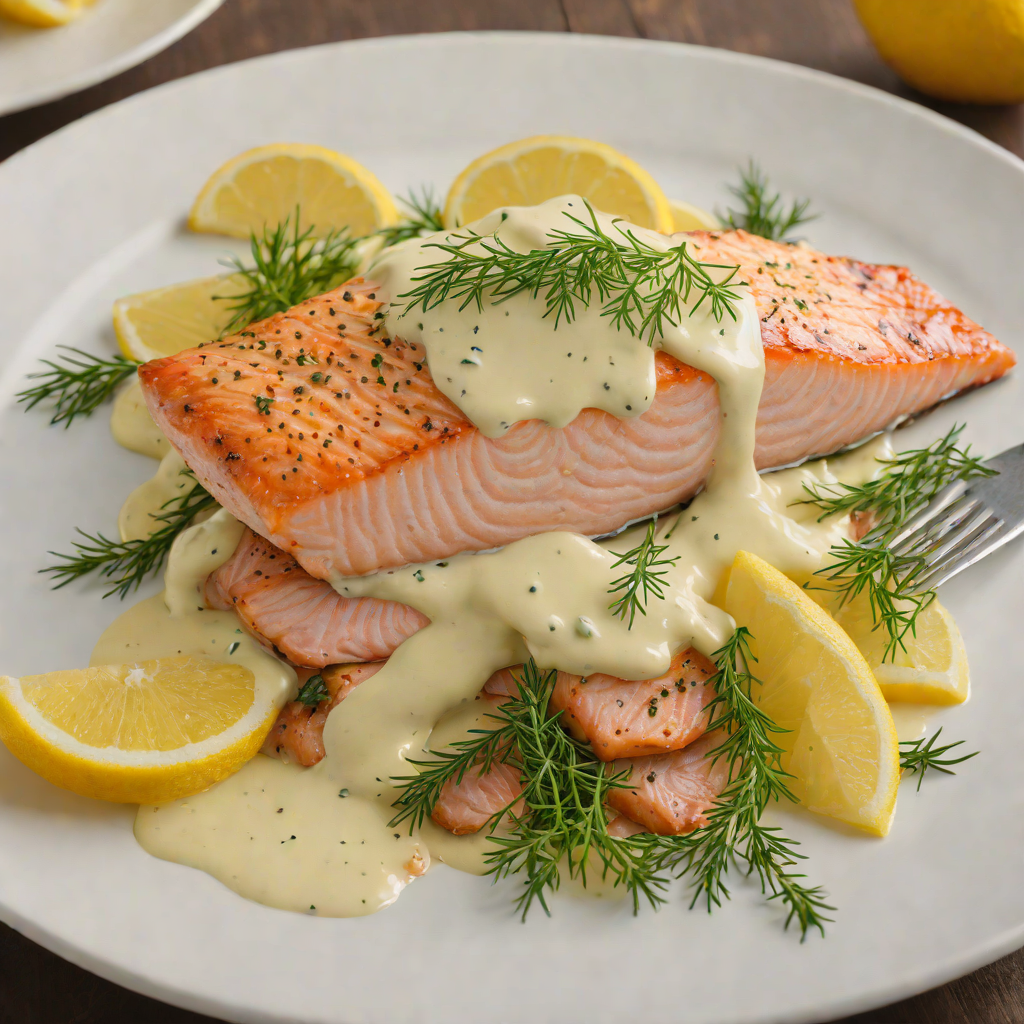 Pan-Roasted Salmon with Lemon-Dill Cream Sauce