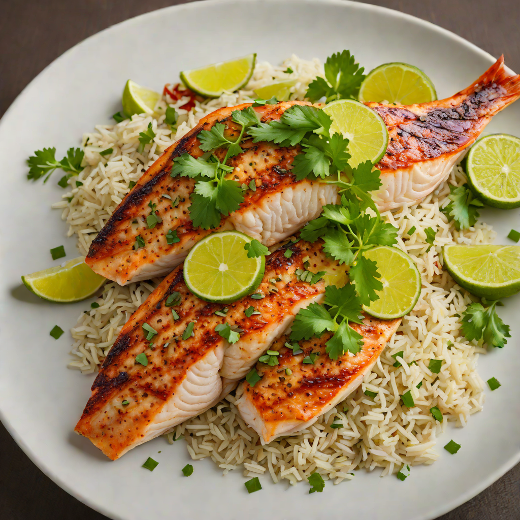 Pan-Seared Red Snapper with Cilantro-Lime Rice