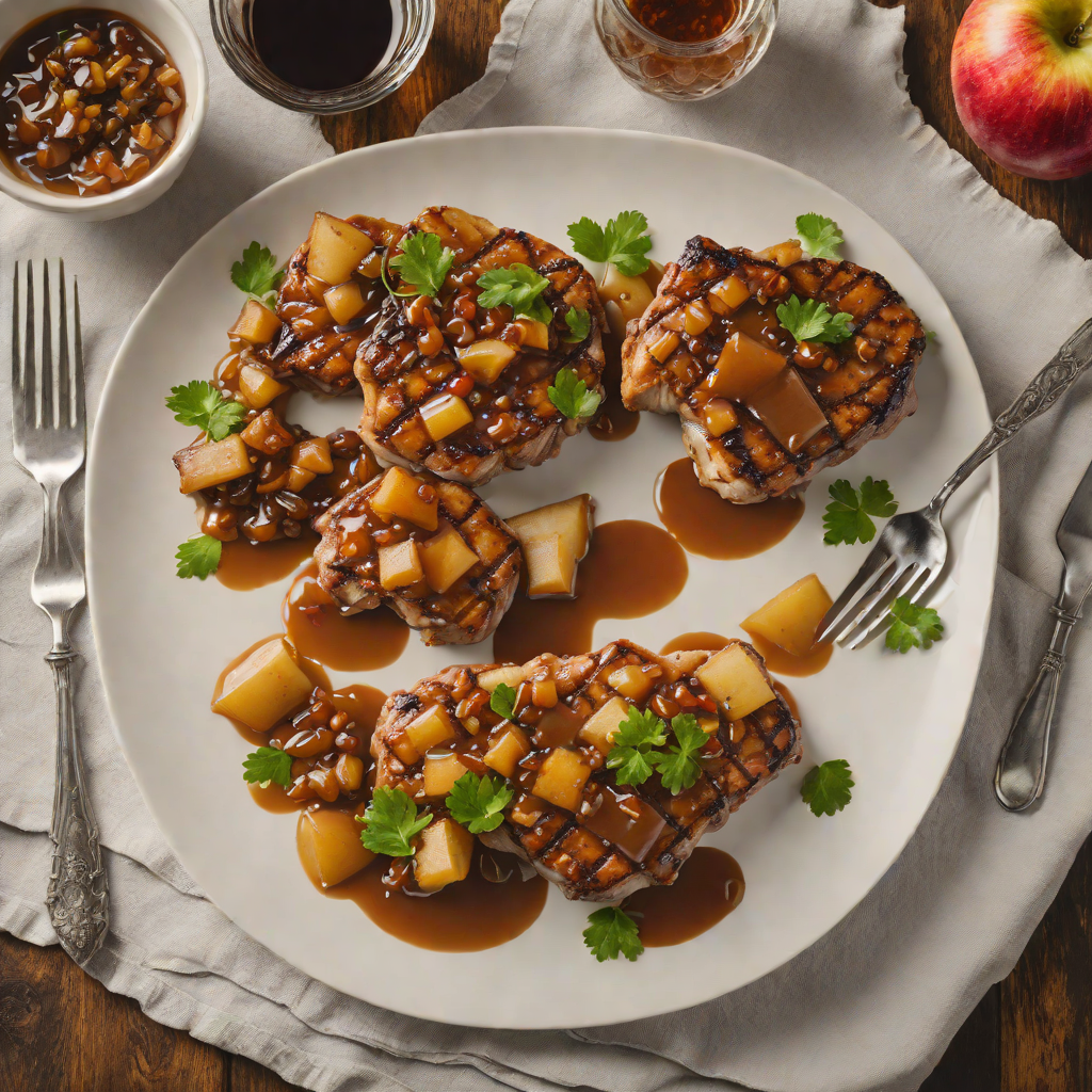 Whiskey-Glazed Pork Chops with Spiced Apple Chutney