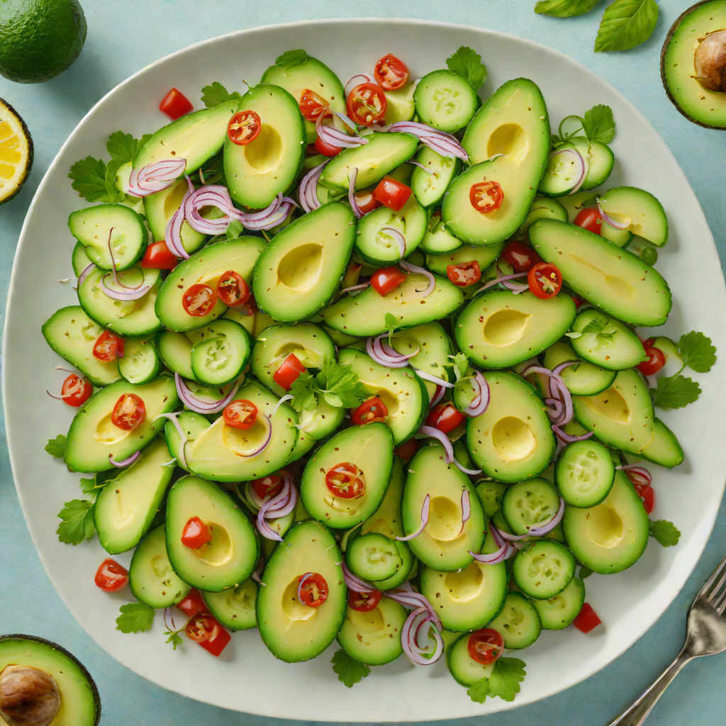 No-Cook Avocado and Cucumber Summer Salad with Lemon Dressing