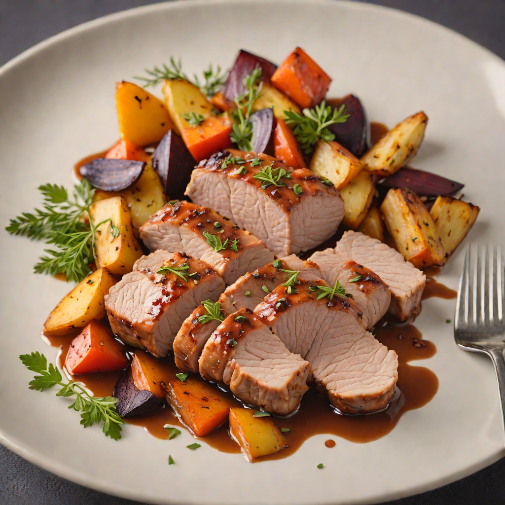Fenton Township Maple-Glazed Pork Tenderloin with Roasted Root Vegetables