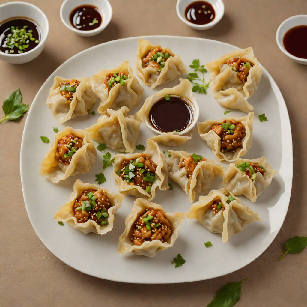 Pan-Fried Pork Dumplings with Ginger-Scallion Dipping Sauce