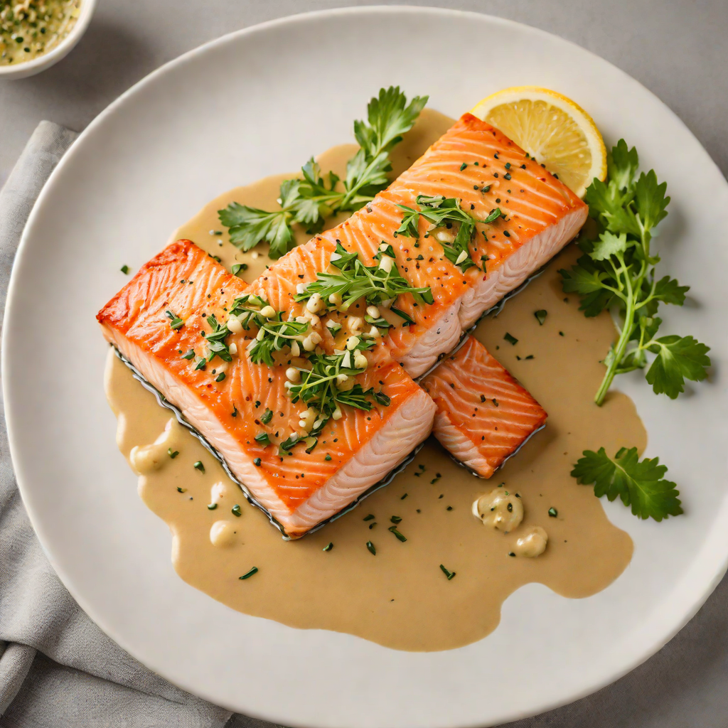 Pan-Seared Salmon with Savannah-Style Brown Butter and Herb Sauce