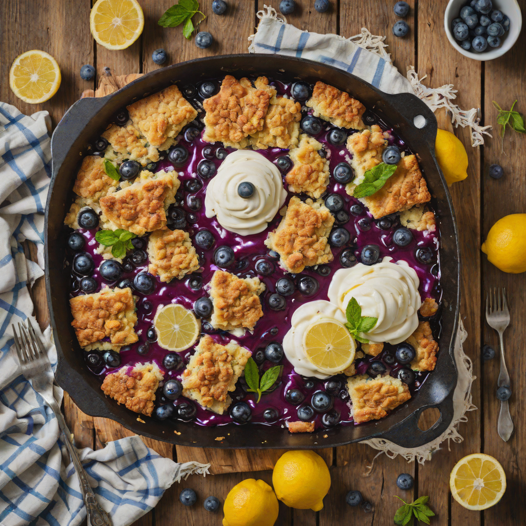 Skillet Blueberry Lemon Cobbler
