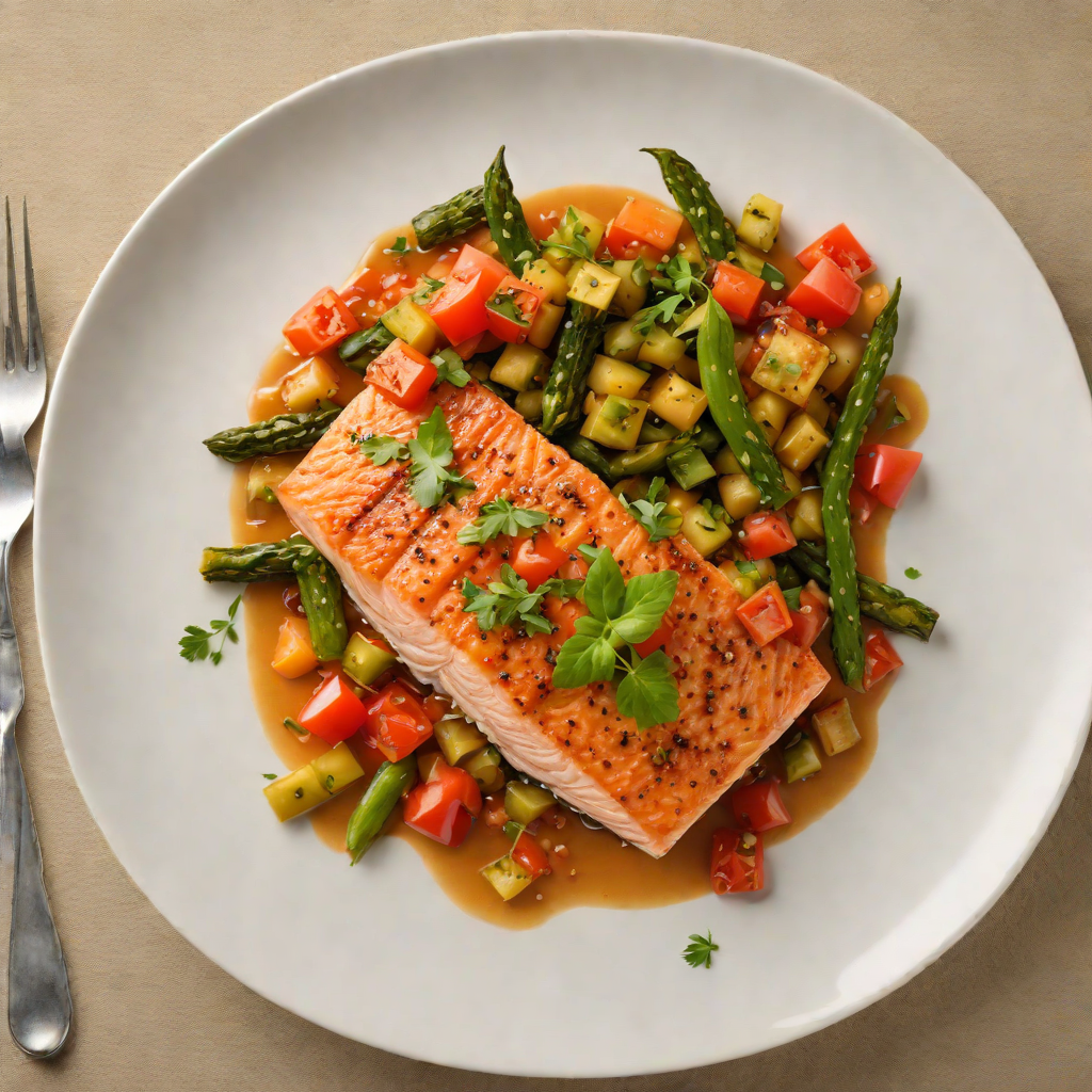 Pan-Seared Salmon with Savannah-Style Tomato and Okra Ragout