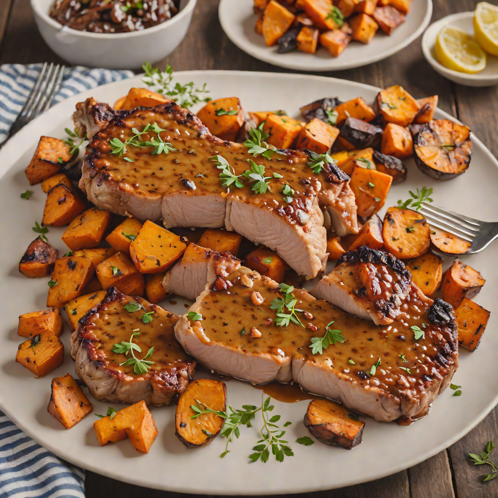 Sheet Pan Maple-Glazed Pork Chops with Roasted Sweet Potatoes