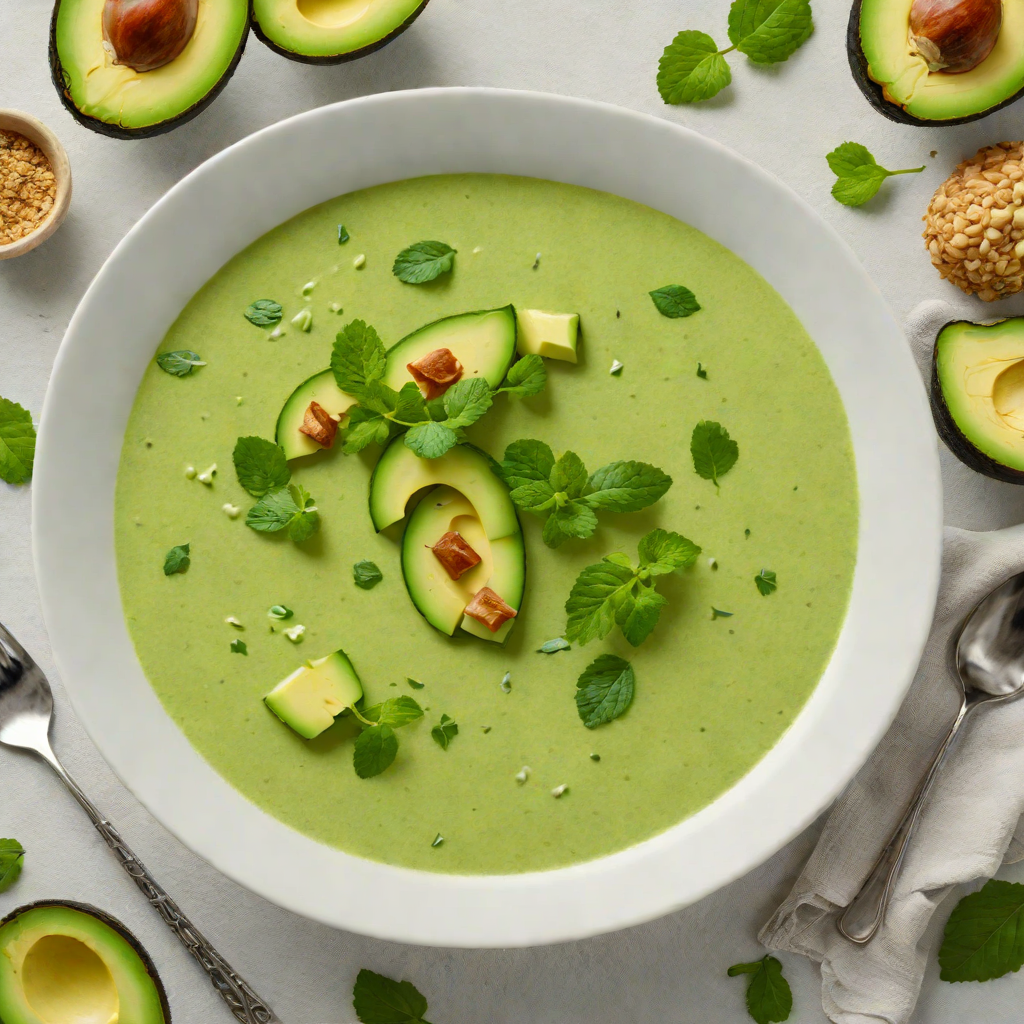 No-Cook Chilled Avocado and Cucumber Soup with Mint