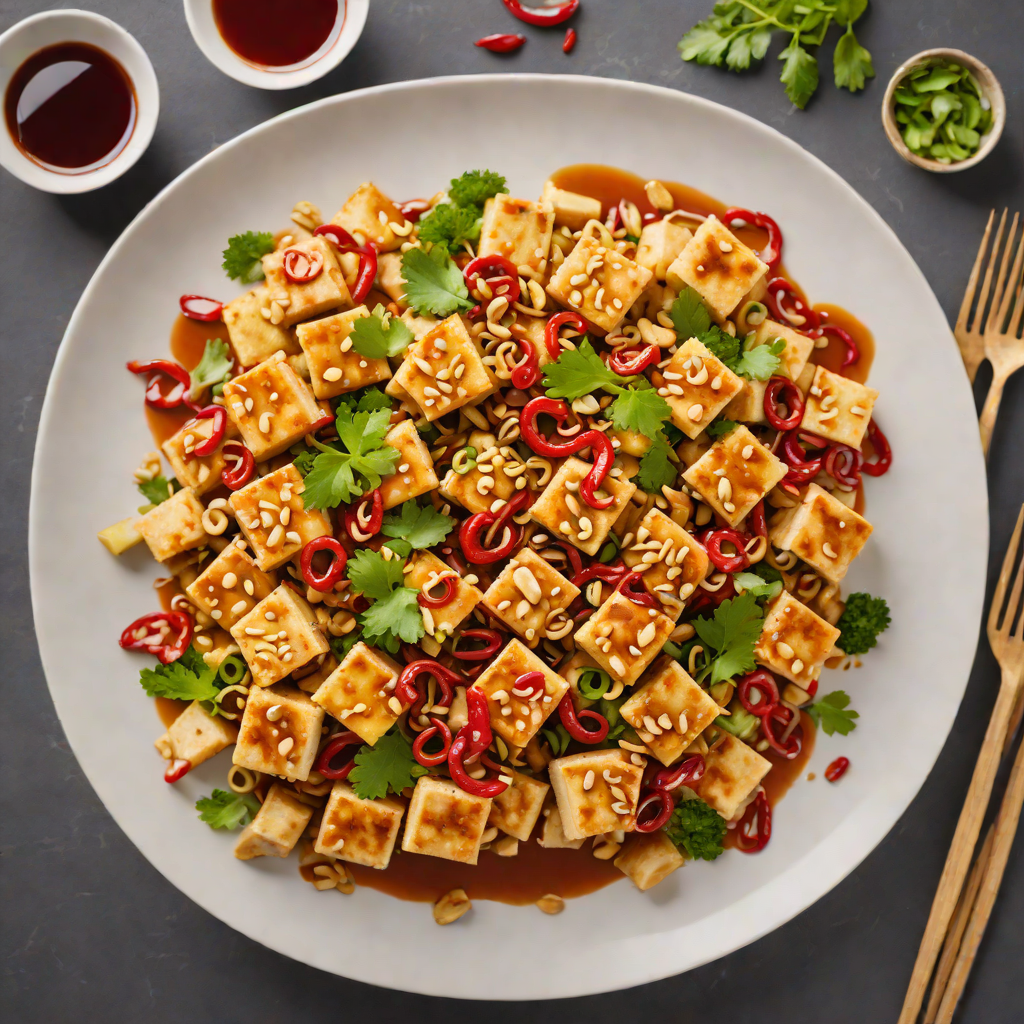 Stir-Fried Tofu with Cashews and Chili-Garlic Sauce