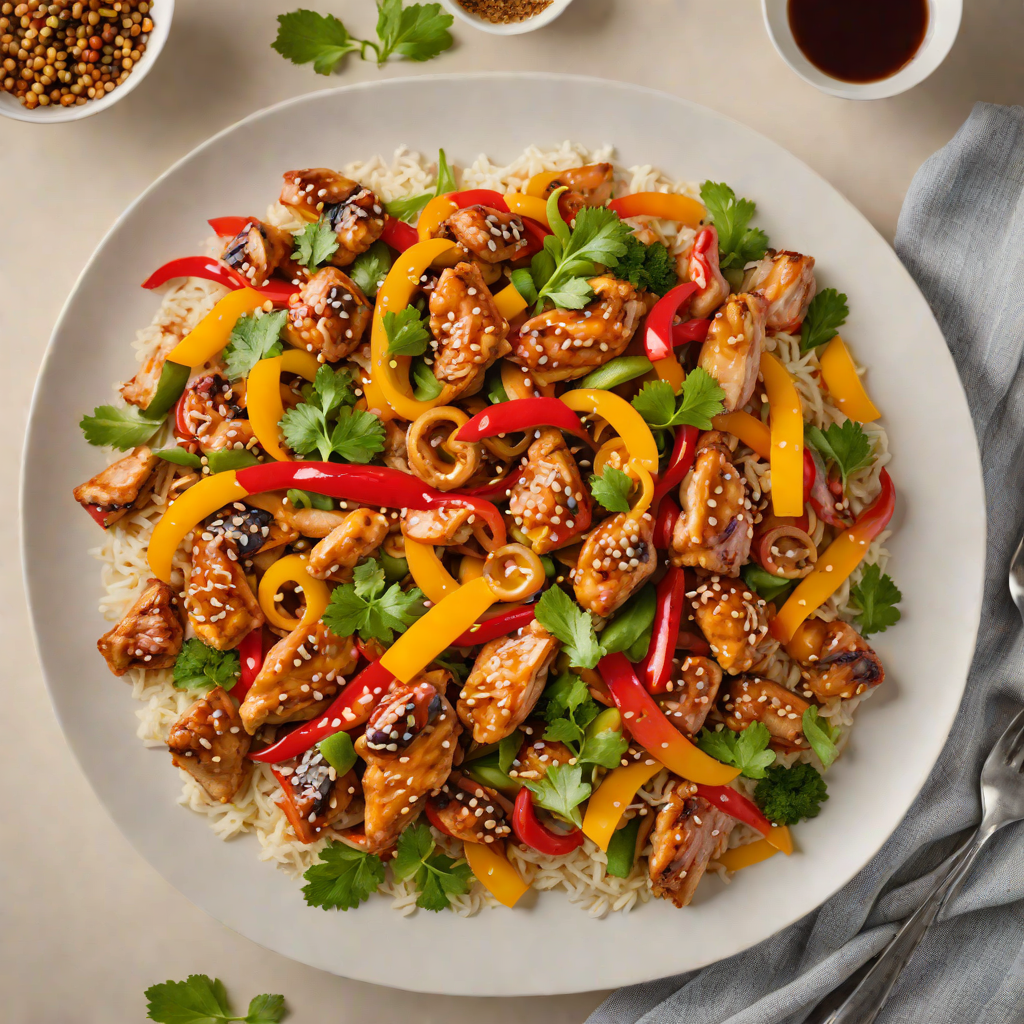 Soy-Glazed Chicken Stir Fry with Ginger and Bell Peppers