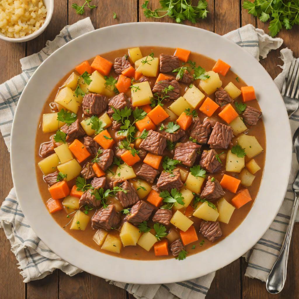 Midwestern-Style Beef and Potato Stew with Carrots