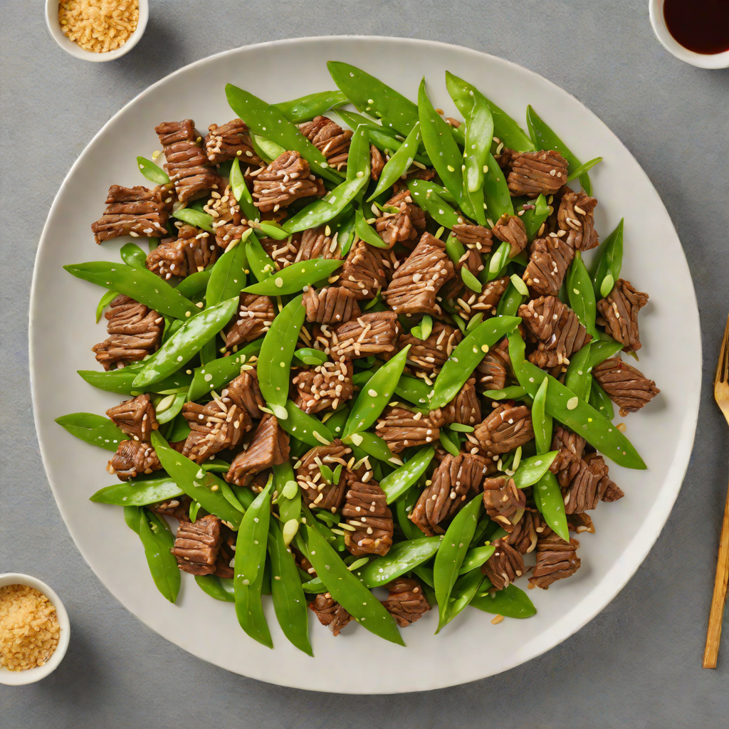 Quick Stir-Fried Beef with Garlic, Ginger, and Snow Peas