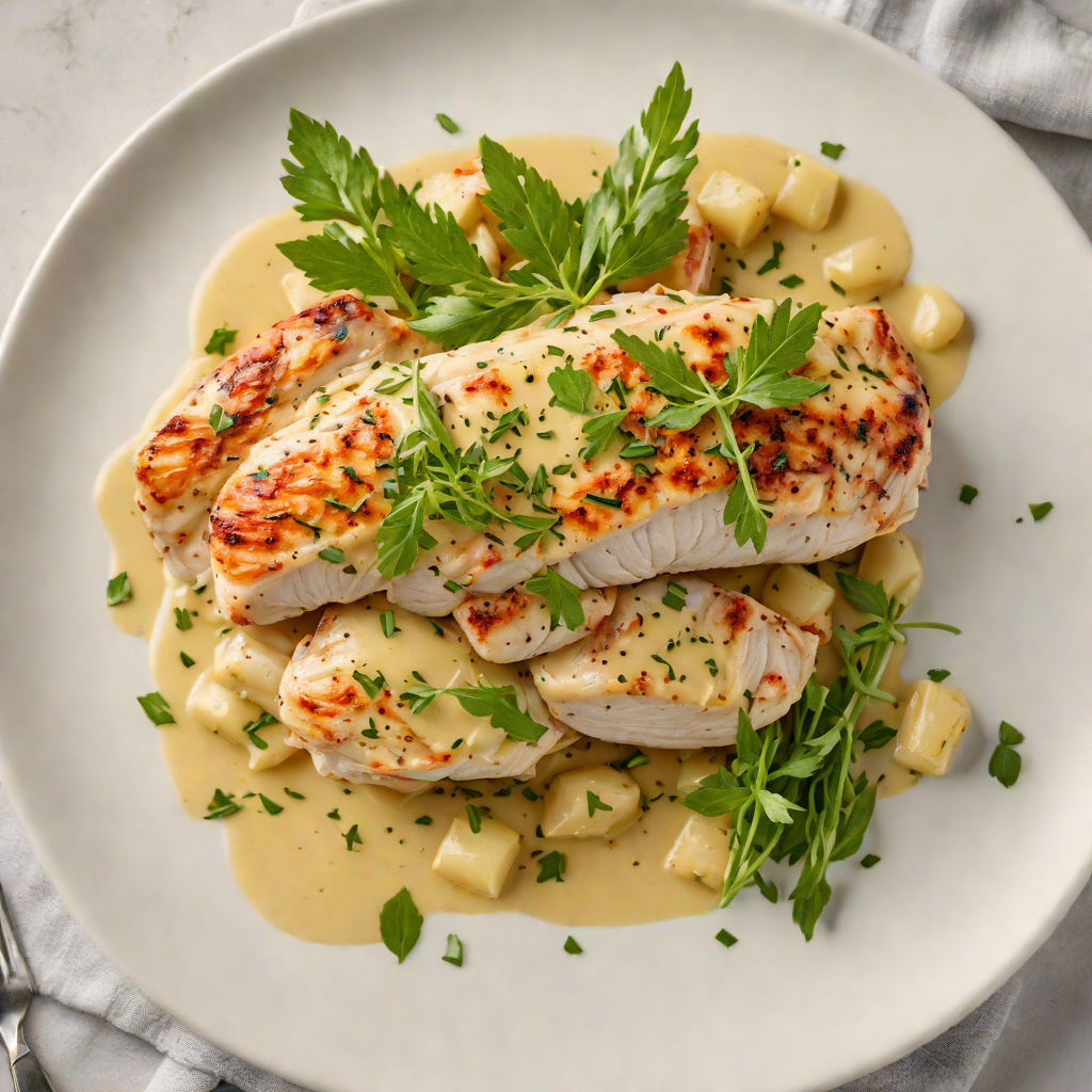 Hidden Herb-Stuffed Chicken Breast with Garlic Butter Sauce