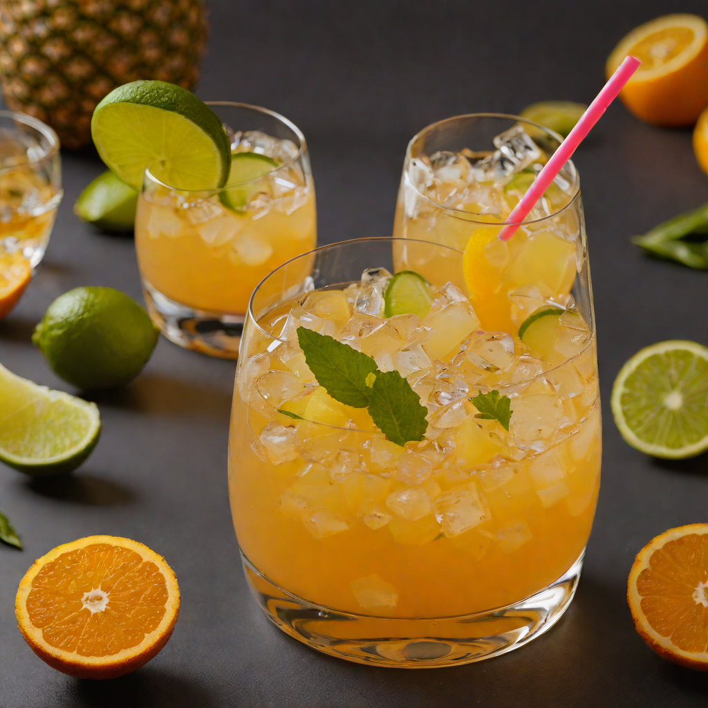 Simple Classic Rum Punch with Orange, Pineapple, and Lime