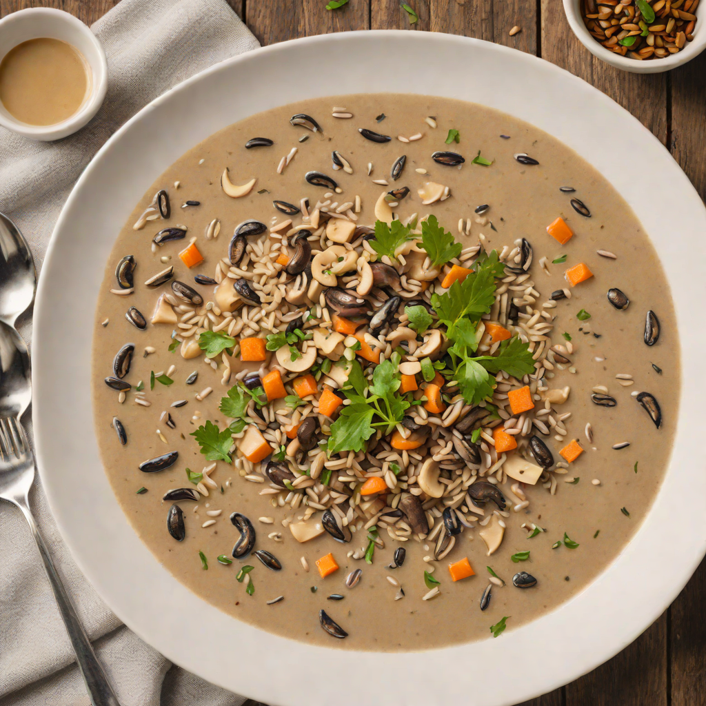 Vegan Wild Rice and Mushroom Soup
