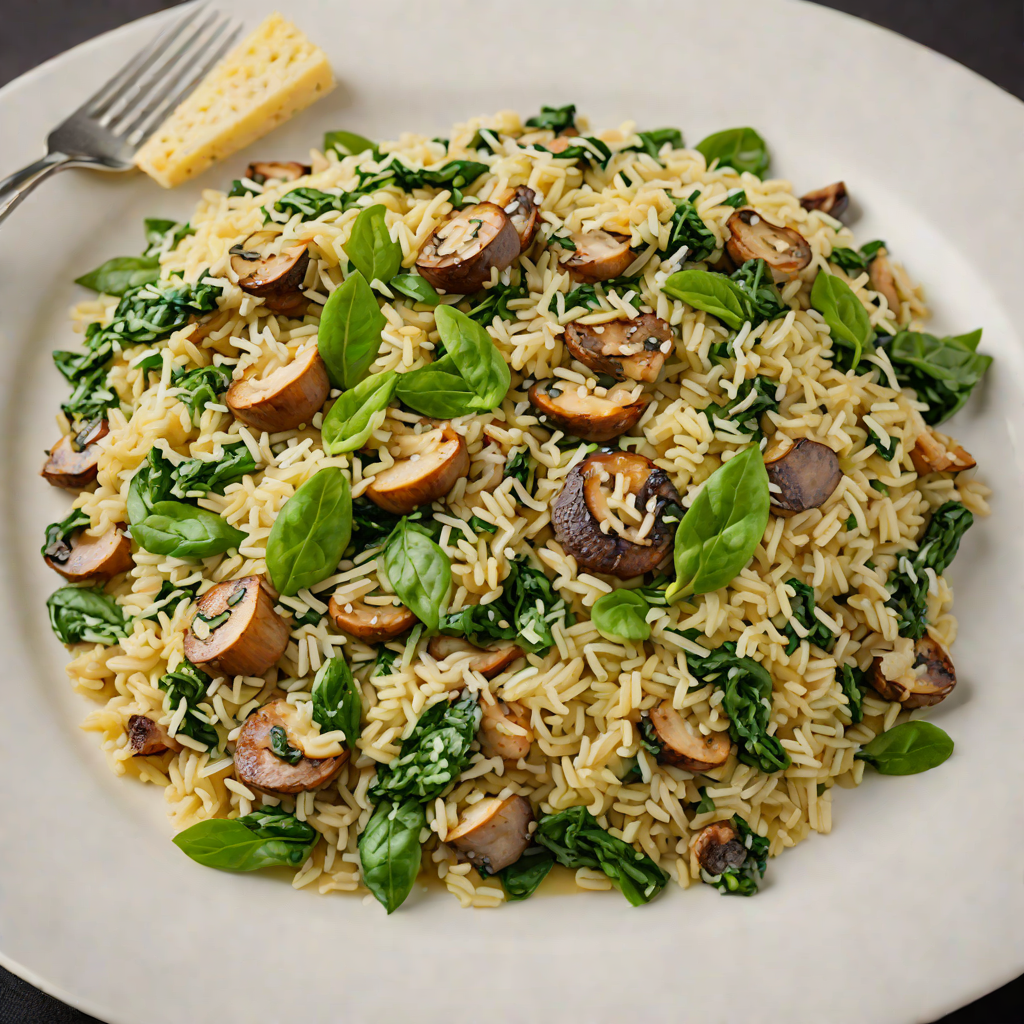 Secluded Mushroom and Spinach Risotto with Parmesan