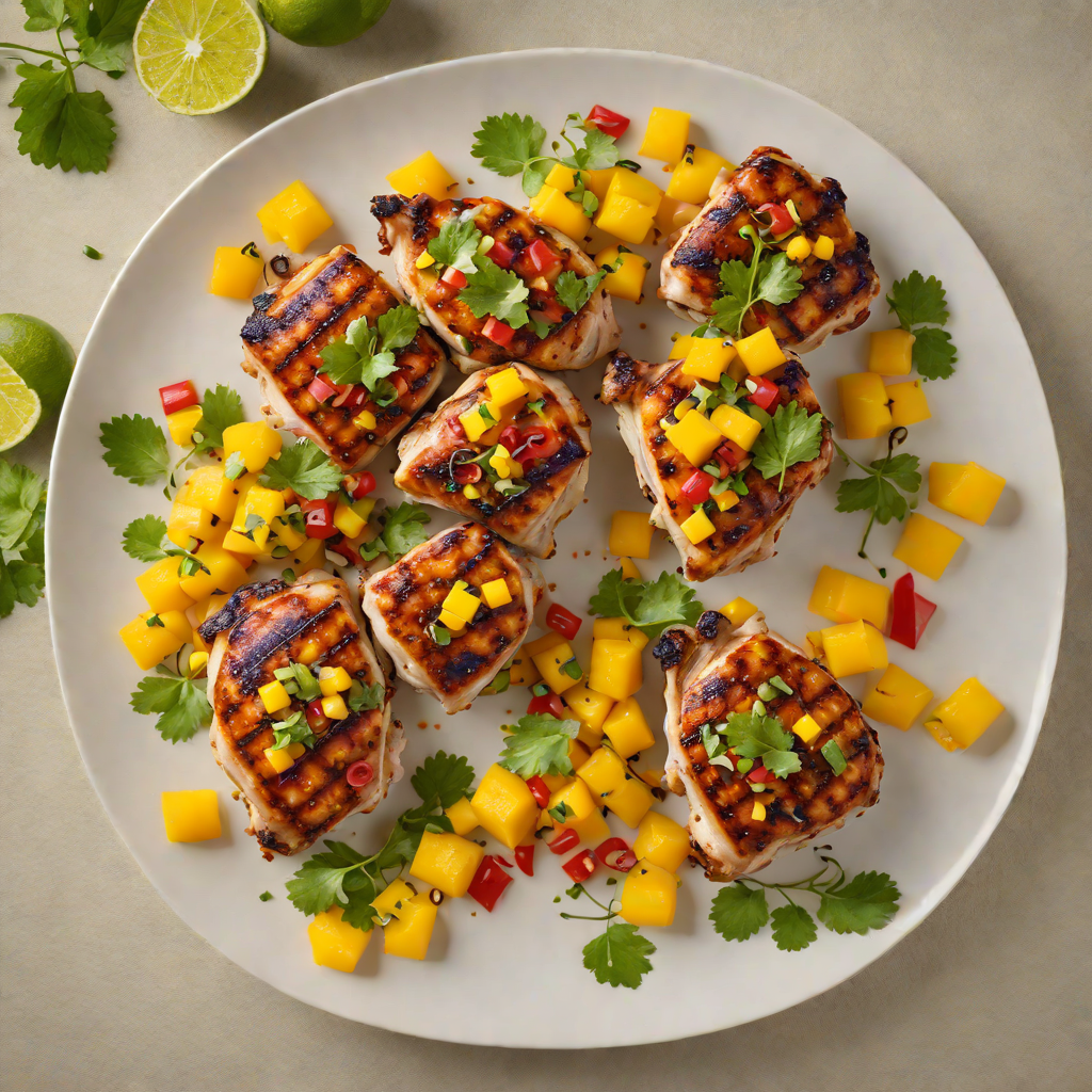 Grilled Citrus-Chile Chicken Thighs with Mango Salsa