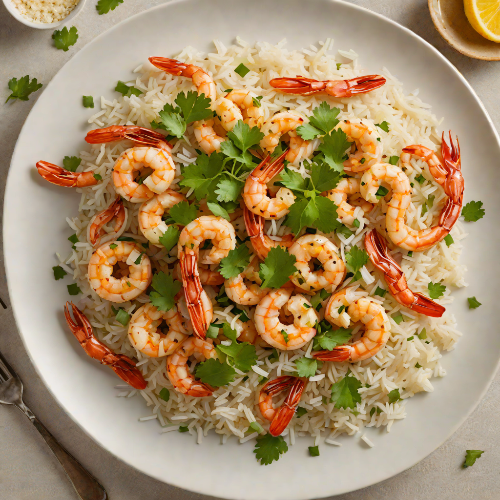 Sautéed Ginger-Garlic Shrimp with Coconut Rice