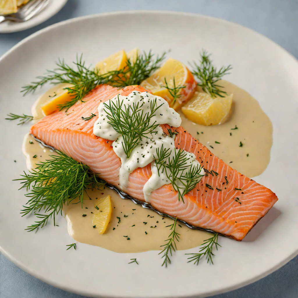 Snow-Covered Nordic Salmon with Dill Sauce