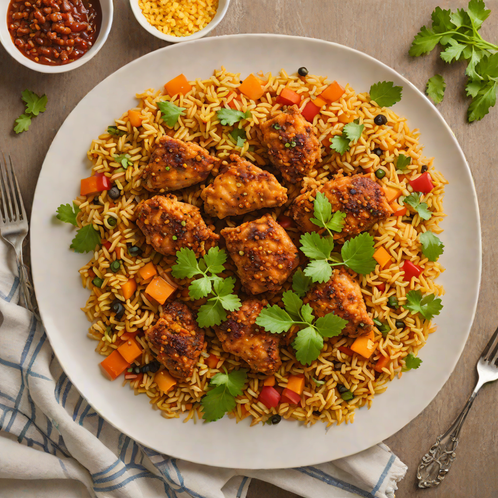 Sheet Pan West African Jollof Rice with Spiced Chicken