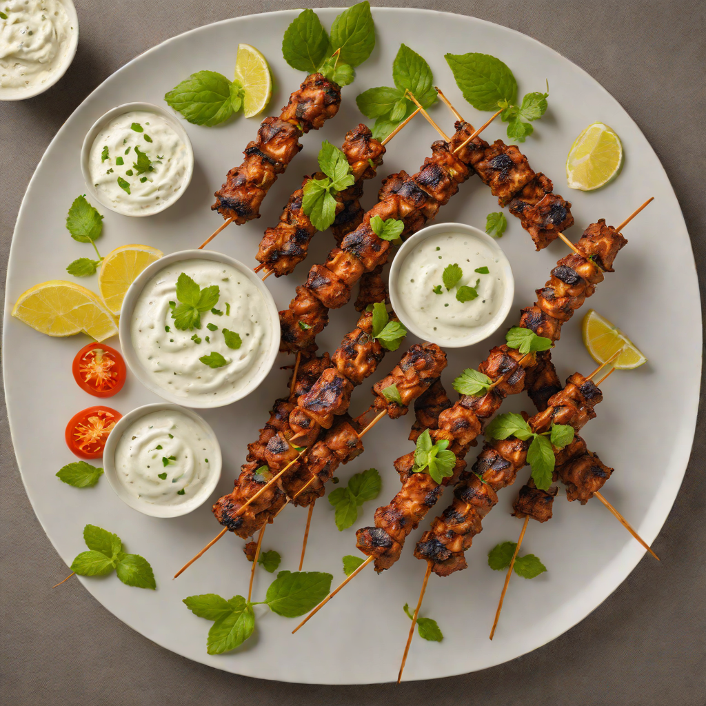 Tandoori-Spiced Lamb Skewers with Mint Yogurt Sauce