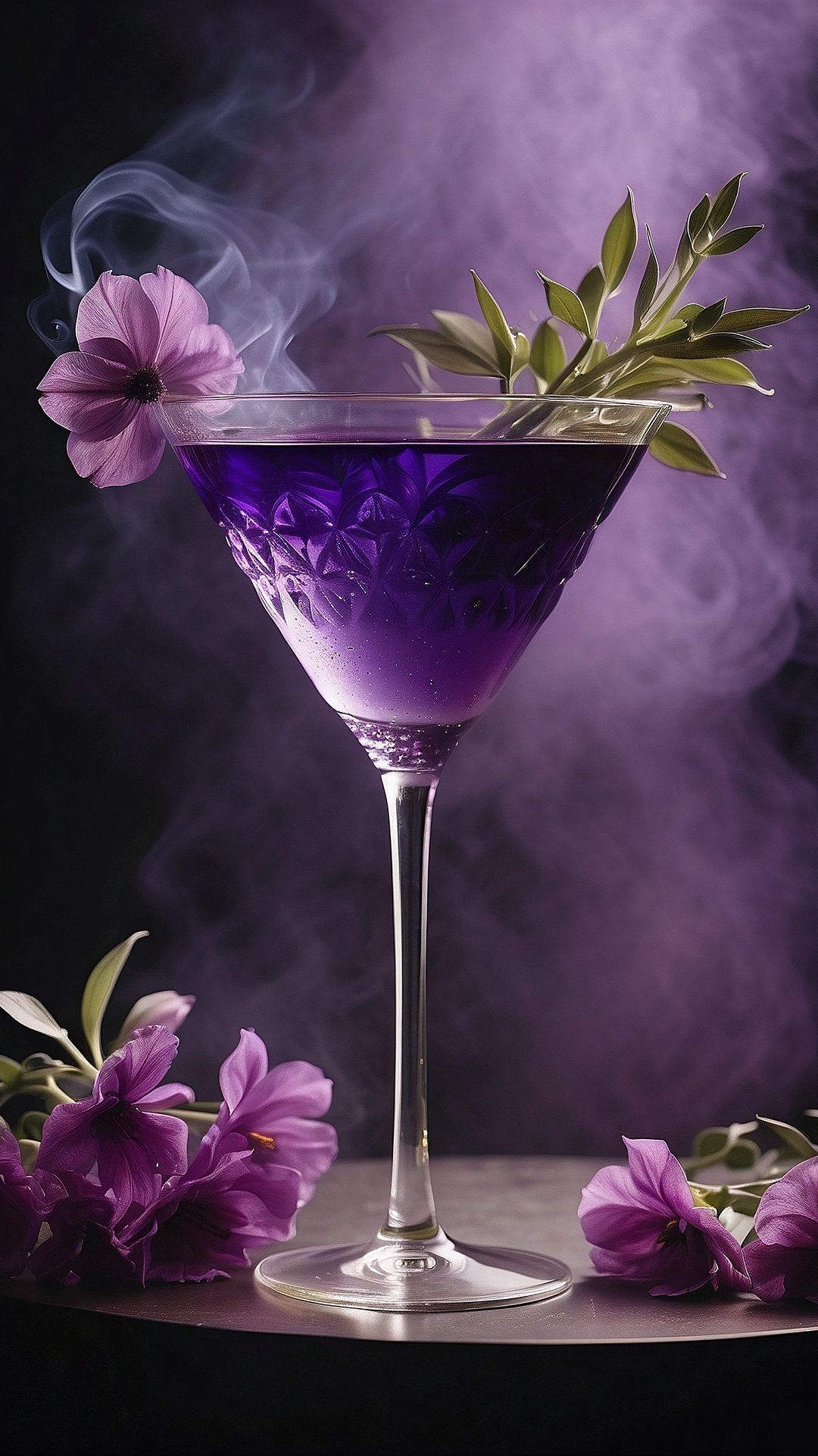 Herbal Violet Vodka Martini