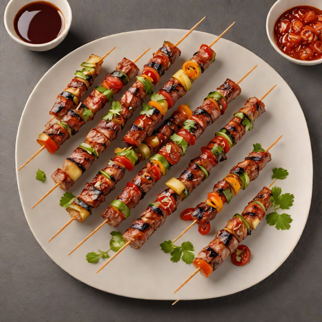 Grilled Longganisa Skewers with Garlic Vinegar Dipping Sauce