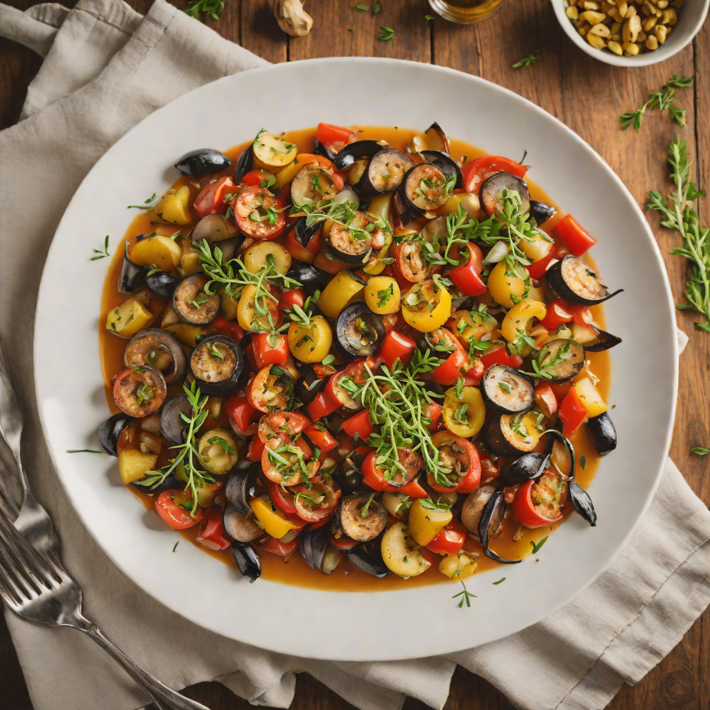 Savory French Ratatouille with Roasted Garlic and Thyme