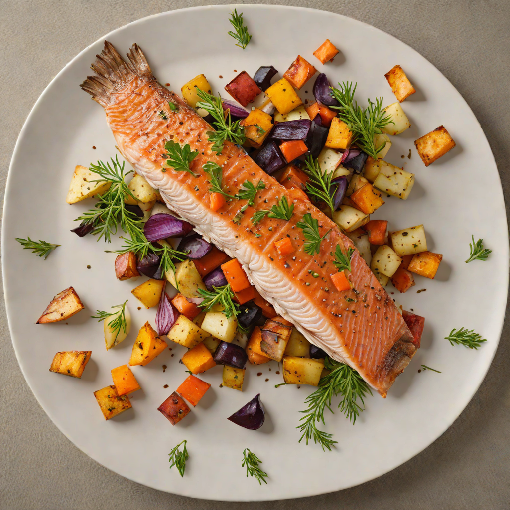 Pan-Seared Colorado Trout with Roasted Root Vegetables