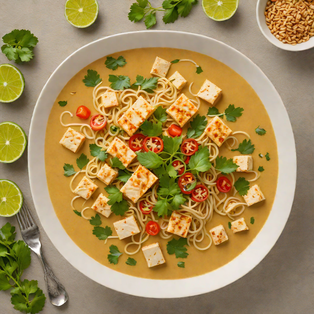 Thai-Inspired Coconut Curry Noodle Soup with Tofu