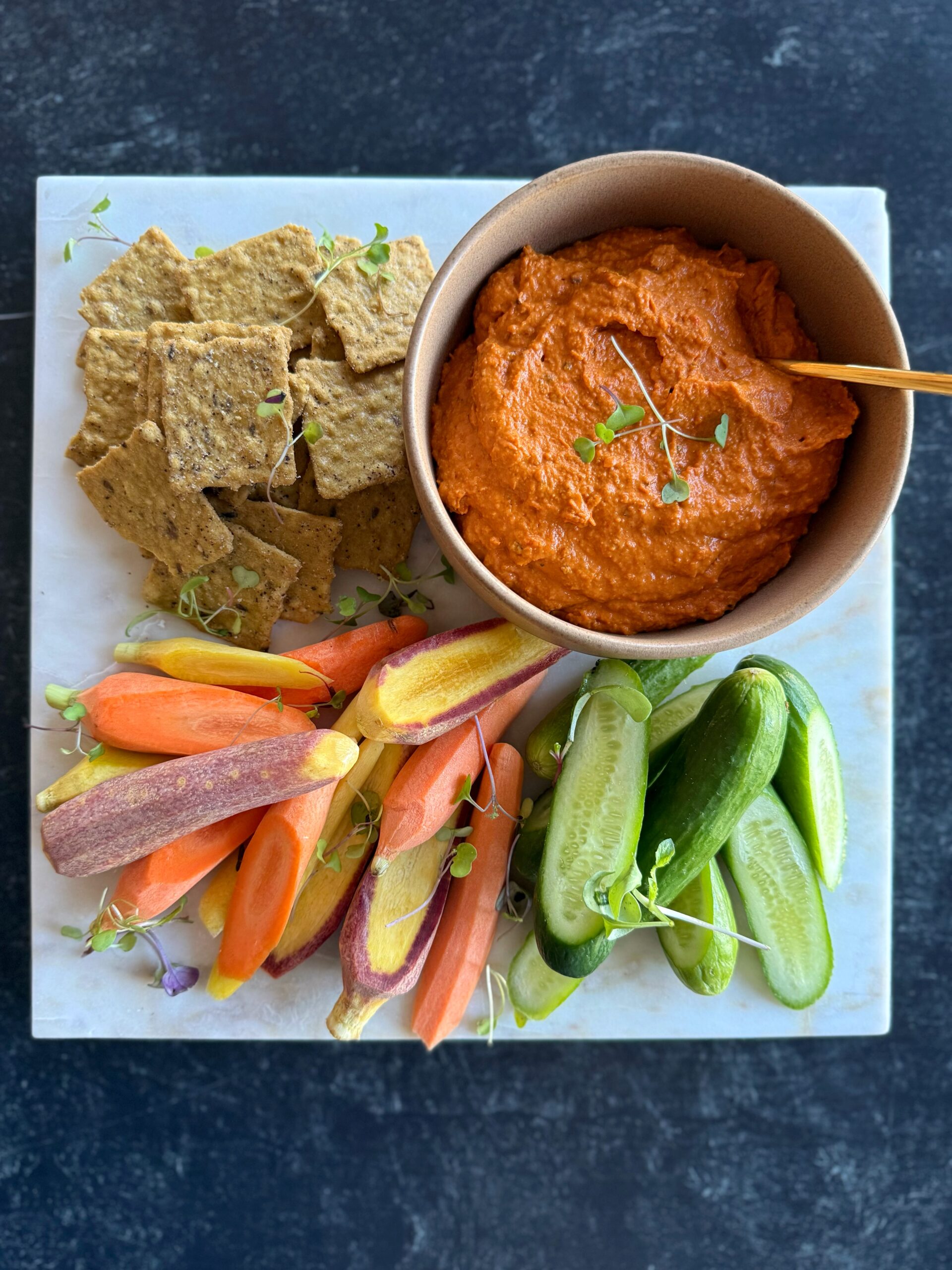 Roasted Red Pepper and Harissa Hummus