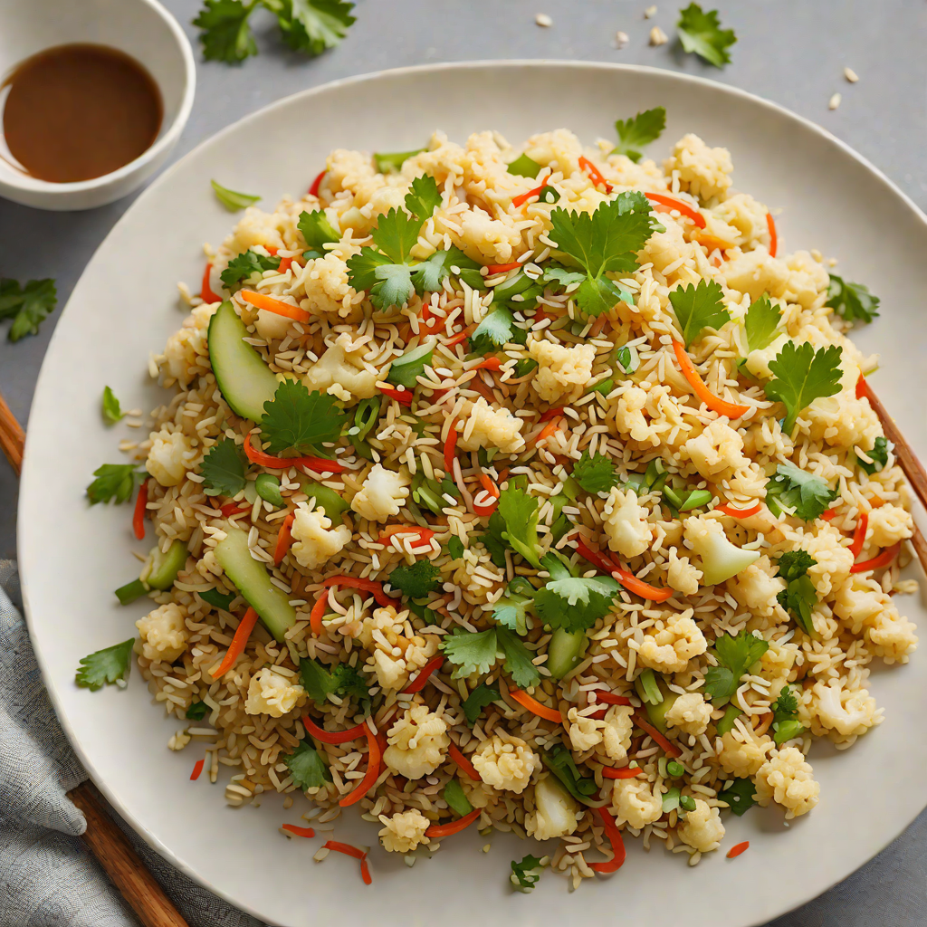 Cauliflower Rice Stir-Fry with Ginger and Sesame Oil